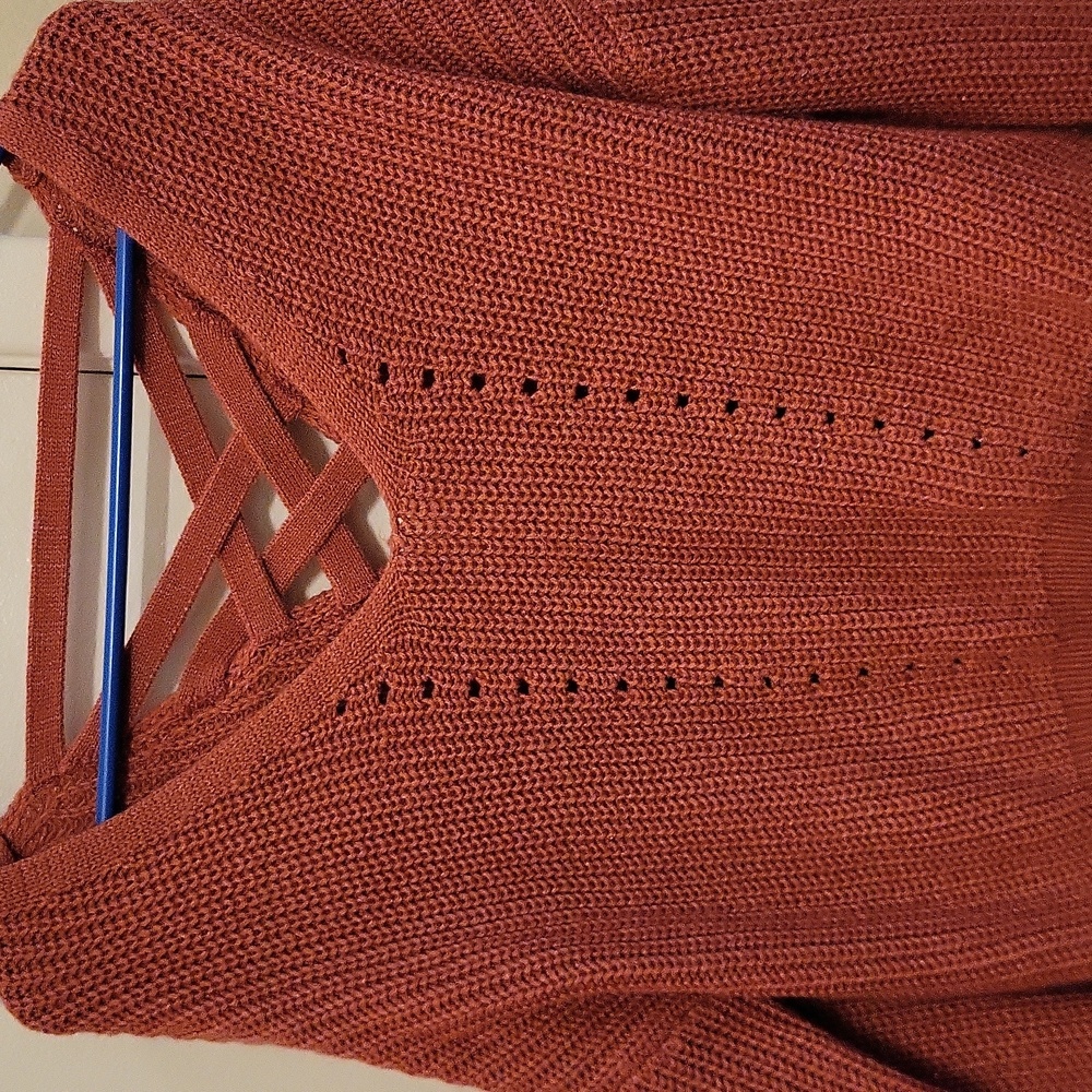 Women's Pink Sweater with Crisscross Back